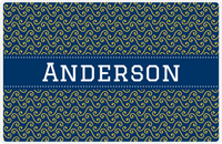 Thumbnail for Personalized Mod 3 Placemat - Navy and Mustard - Navy Ribbon Frame -  View
