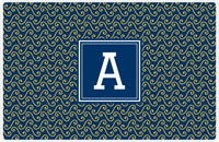 Thumbnail for Personalized Mod 3 Placemat - Navy and Mustard - Navy Square Frame -  View