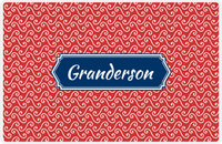Thumbnail for Personalized Mod 3 Placemat - Cherry Red and White - Navy Decorative Rectangle Frame -  View