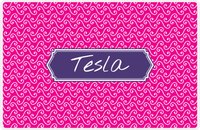 Thumbnail for Personalized Mod 3 Placemat - Hot Pink and White - Indigo Decorative Rectangle Frame -  View