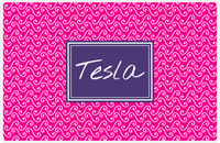 Thumbnail for Personalized Mod 3 Placemat - Hot Pink and White - Indigo Rectangle Frame -  View