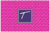 Thumbnail for Personalized Mod 3 Placemat - Hot Pink and White - Indigo Square Frame -  View