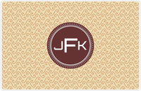 Thumbnail for Personalized Mod 3 Placemat - Light Brown and Champagne - Brown Circle Frame -  View