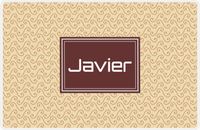 Thumbnail for Personalized Mod 3 Placemat - Light Brown and Champagne - Brown Rectangle Frame -  View