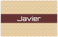 Thumbnail for Personalized Mod 3 Placemat - Light Brown and Champagne - Brown Ribbon Frame -  View