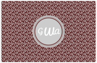 Thumbnail for Personalized Mod 3 Placemat - Brown and White - Light Grey Circle Frame -  View