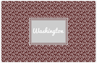 Thumbnail for Personalized Mod 3 Placemat - Brown and White - Light Grey Rectangle Frame -  View