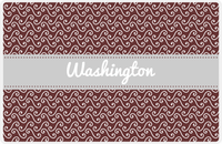 Thumbnail for Personalized Mod 3 Placemat - Brown and White - Light Grey Ribbon Frame -  View