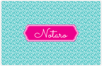 Thumbnail for Personalized Mod 3 Placemat - Viking Blue and White - Hot Pink Decorative Rectangle Frame -  View