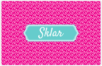 Thumbnail for Personalized Mod 3 Placemat - Hot Pink and White - Viking Blue Decorative Rectangle Frame -  View