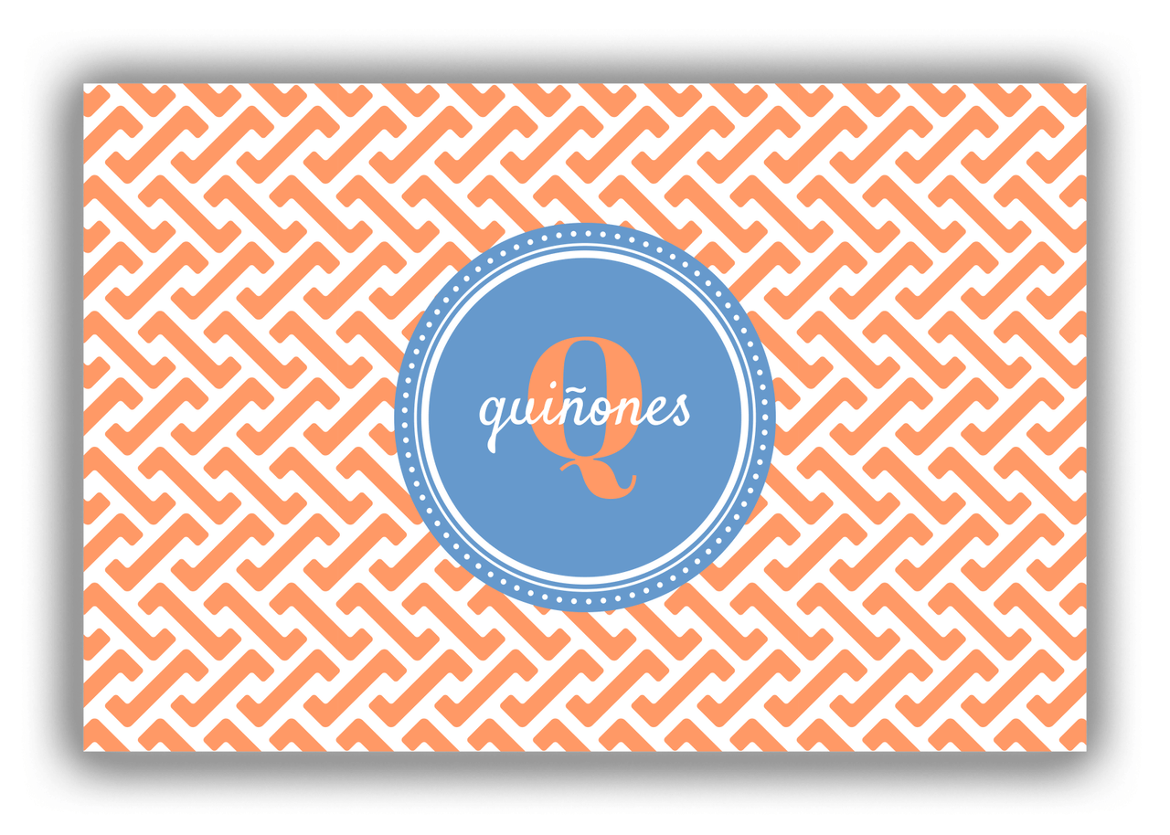 Personalized Mod Canvas Wrap & Photo Print I - Orange with Circle Nameplate - Front View