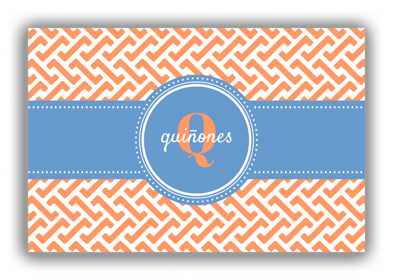 Personalized Mod Canvas Wrap & Photo Print I - Orange with Circle Ribbon Nameplate - Front View