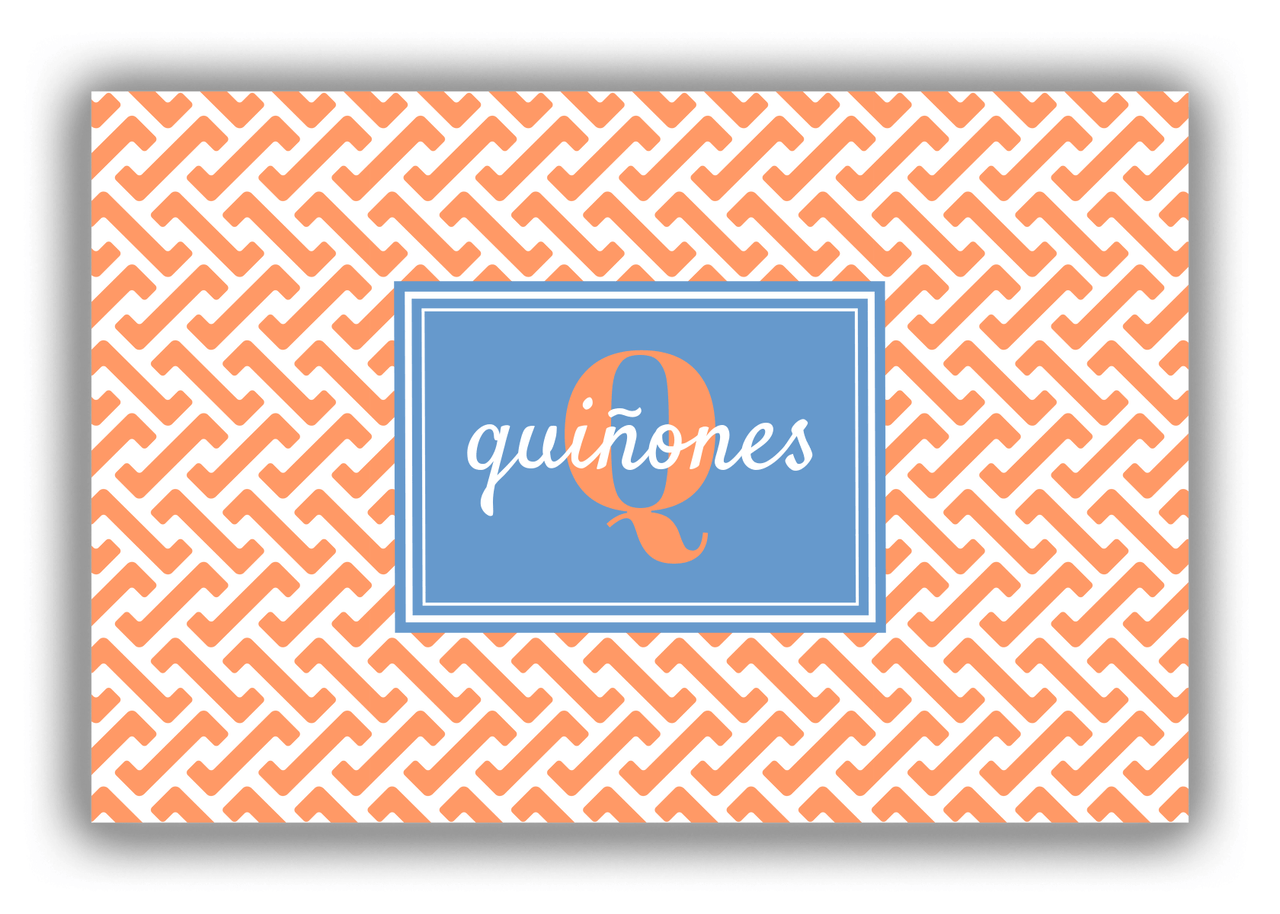 Personalized Mod Canvas Wrap & Photo Print I - Orange with Rectangle Nameplate - Front View