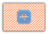 Thumbnail for Personalized Mod Canvas Wrap & Photo Print I - Orange with Stamp Nameplate - Front View