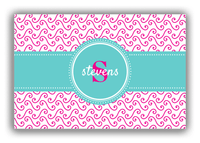 Thumbnail for Personalized Mod Canvas Wrap & Photo Print III - Pink with Circle Ribbon Nameplate - Front View