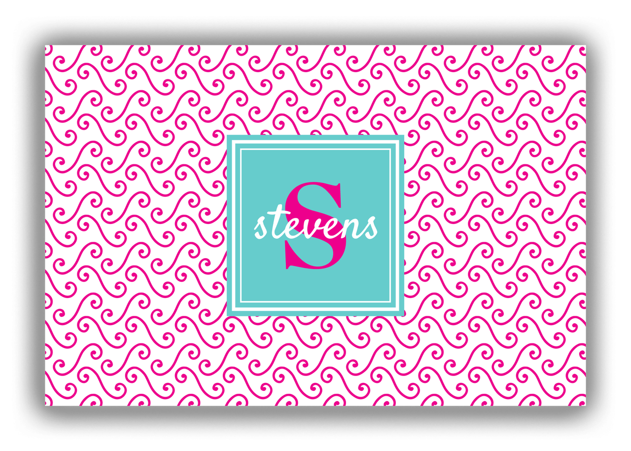 Personalized Mod Canvas Wrap & Photo Print III - Pink with Square Nameplate - Front View