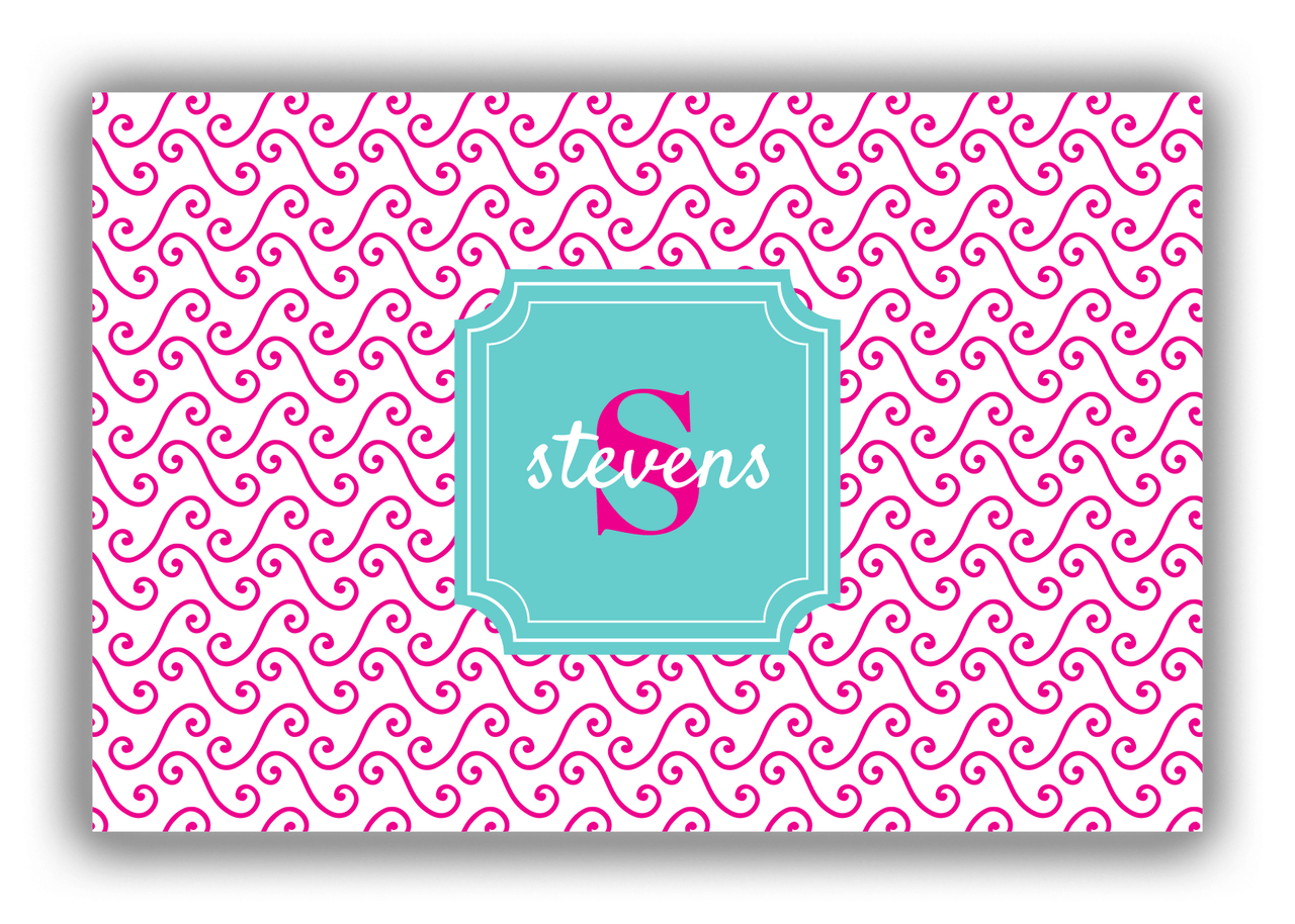 Personalized Mod Canvas Wrap & Photo Print III - Pink with Stamp Nameplate - Front View