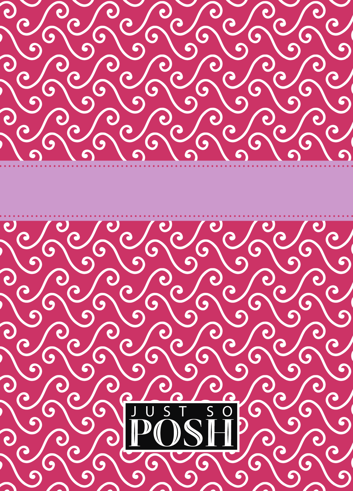 Personalized Mod III Journal - Pink and White - Circle Ribbon Nameplate - Back View