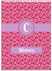Thumbnail for Personalized Mod III Journal - Pink and White - Circle Ribbon Nameplate - Front View
