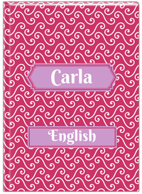 Thumbnail for Personalized Mod III Journal - Pink and White - Decorative Rectangle Nameplate - Front View
