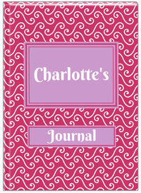 Thumbnail for Personalized Mod III Journal - Pink and White - Rectangle Nameplate - Front View
