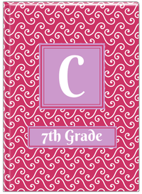 Thumbnail for Personalized Mod III Journal - Pink and White - Square Nameplate - Front View