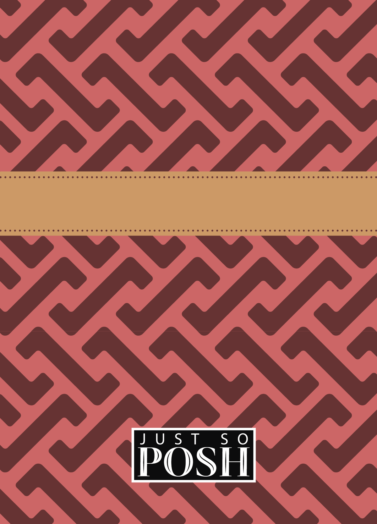 Personalized Mod I Journal - Red and Brown - Circle Ribbon Nameplate - Back View