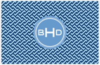 Thumbnail for Personalized Mod Placemat - Navy and Light Blue - Glacier Circle Frame -  View