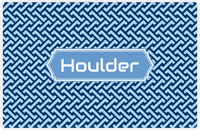 Thumbnail for Personalized Mod Placemat - Navy and Light Blue - Glacier Decorative Rectangle Frame -  View