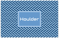 Thumbnail for Personalized Mod Placemat - Navy and Light Blue - Glacier Rectangle Frame -  View