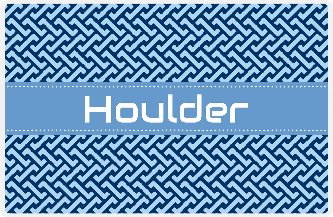 Personalized Mod Placemat - Navy and Light Blue - Glacier Ribbon Frame -  View