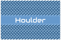 Thumbnail for Personalized Mod Placemat - Navy and Light Blue - Glacier Ribbon Frame -  View