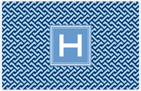 Thumbnail for Personalized Mod Placemat - Navy and Light Blue - Glacier Square Frame -  View