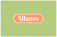 Thumbnail for Personalized Mod Placemat - Viking Blue and Mustard - Tangerine Decorative Rectangle Frame -  View