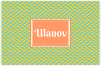Thumbnail for Personalized Mod Placemat - Viking Blue and Mustard - Tangerine Rectangle Frame -  View