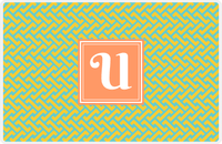 Thumbnail for Personalized Mod Placemat - Viking Blue and Mustard - Tangerine Square Frame -  View