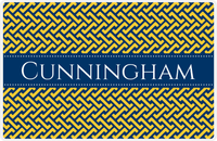 Thumbnail for Personalized Mod Placemat - Navy and Mustard - Navy Ribbon Frame -  View