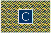 Thumbnail for Personalized Mod Placemat - Navy and Mustard - Navy Square Frame -  View