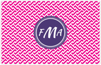 Thumbnail for Personalized Mod Placemat - Hot Pink and White - Indigo Circle Frame -  View