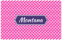 Thumbnail for Personalized Mod Placemat - Hot Pink and White - Indigo Decorative Rectangle Frame -  View