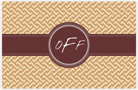 Thumbnail for Personalized Mod Placemat - Light Brown and Champagne - Brown Circle Frame with Ribbon -  View