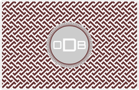 Thumbnail for Personalized Mod Placemat - Brown and White - Light Grey Circle Frame -  View