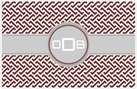 Thumbnail for Personalized Mod Placemat - Brown and White - Light Grey Circle Frame with Ribbon -  View