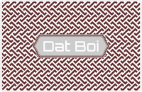 Thumbnail for Personalized Mod Placemat - Brown and White - Light Grey Decorative Rectangle Frame -  View