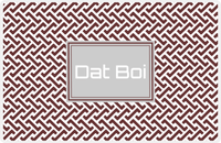 Thumbnail for Personalized Mod Placemat - Brown and White - Light Grey Rectangle Frame -  View
