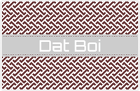Thumbnail for Personalized Mod Placemat - Brown and White - Light Grey Ribbon Frame -  View