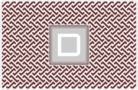 Thumbnail for Personalized Mod Placemat - Brown and White - Light Grey Square Frame -  View