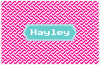 Thumbnail for Personalized Mod Placemat - Hot Pink and White - Viking Blue Decorative Rectangle Frame -  View