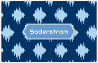 Thumbnail for Personalized Montauk Placemat - Navy and Light Blue - Glacier Decorative Rectangle Frame -  View