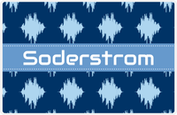 Thumbnail for Personalized Montauk Placemat - Navy and Light Blue - Glacier Ribbon Frame -  View